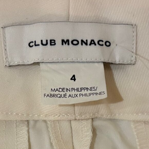 Club Monaco women's white trousers with cuff, size 4. - Picture 8 of 9